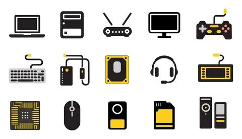 Computer and Technology Icon Set Stock Illustration