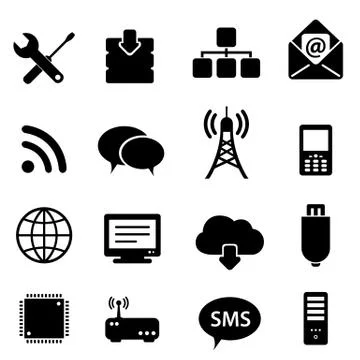 Computer and technology icons Stock Illustration