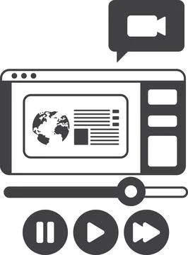 Computer and web page window illustration in minimal style Stockillustratie