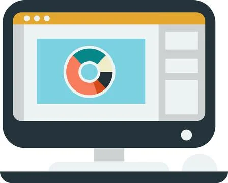 Computer and web page window illustration in minimal style イラスト素材