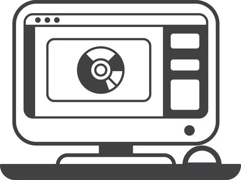 Computer and web page window illustration in minimal style Stockillustratie