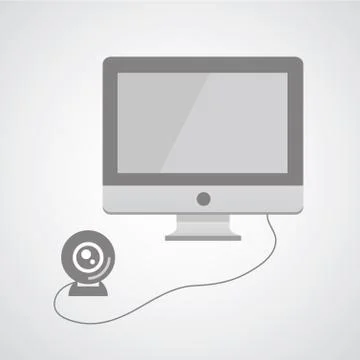 Computer and webcam Stock Illustration