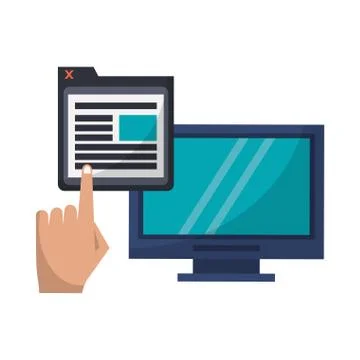 Computer and website symbols Illustrazione stock