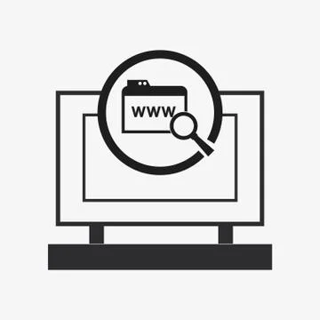 Computer and www folder icon 스톡 일러스트