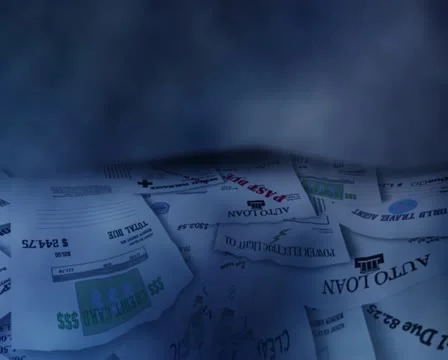 Computer animated imagery of dollar signs being absorbed into a black hole of Stock Footage 11691536