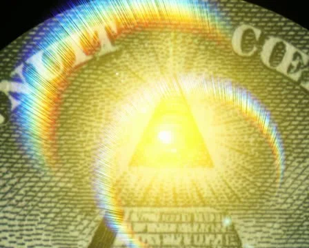 Computer animated imagery of a push in on the pyramid on the back of a dollar Stock-Footage 11691802