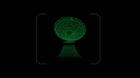 Computer Animated Satellite Dish Scanning The Sky Stock Footage 46813592