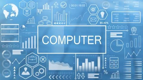 Computer, Animated Typography 库存插图