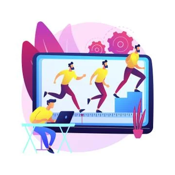 Computer animation abstract concept vector illustration. Illustrazione stock