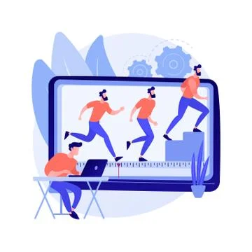Computer animation abstract concept vector illustration. Ilustración de archivo