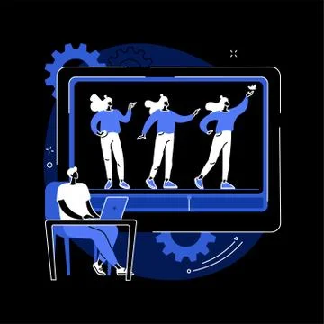 Computer animation abstract concept vector illustration. Ilustración de archivo