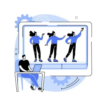 Computer animation abstract concept vector illustration. Illustrazione stock