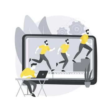 Computer animation abstract concept vector illustration. Illustrazione stock