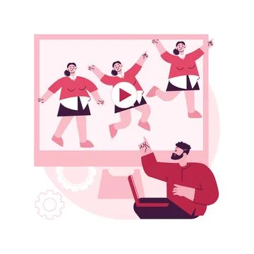 Computer animation abstract concept vector illustration. 스톡 일러스트