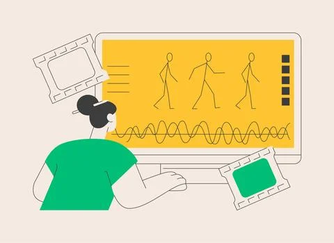 Computer animation abstract concept vector illustration. 스톡 일러스트