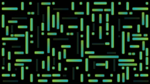 Computer animation of blinking light green rectangles Stock Footage 197592124