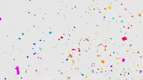 Computer Animation of Colored Confetti Falling on Black Background Stock Footage 335458640