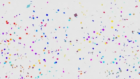 Computer Animation of Colored Confetti Falling on Black Background Stock Footage 335458686