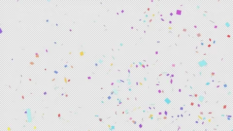 Computer Animation of Colored Confetti Falling on Black Background Stock Footage 335458728