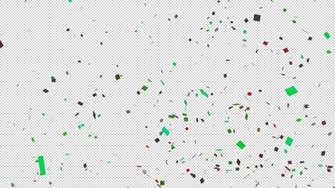 Computer Animation of Colored Confetti Falling on Black Background Stock Footage 335458781