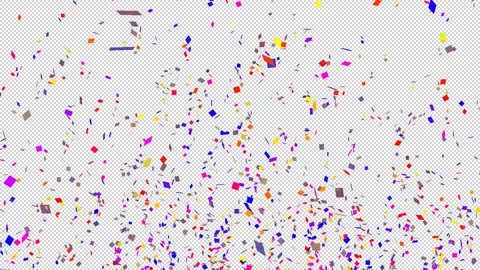 Computer Animation of Colored Confetti Falling on Black Background Vídeo Stock 335459031