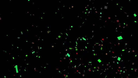Computer Animation of Colored Confetti Falling on Black Background Stock Footage 335528249