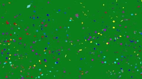 Computer Animation of Colorful Confetti Explosion on Green Screen Stock Footage 335567545