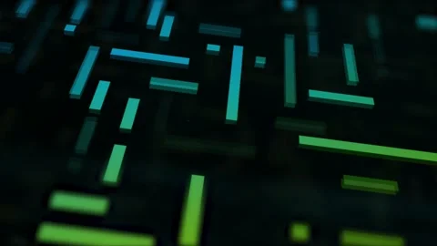 Computer animation dance of rectangles Stock Footage 197592107