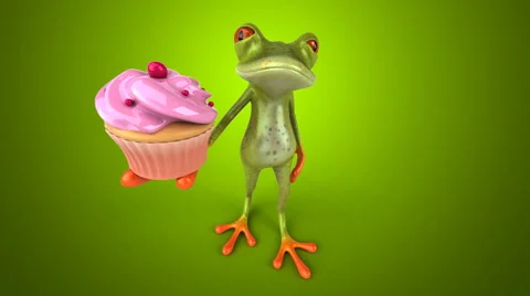 Computer animation - Fun frog Stock-Footage 61687449