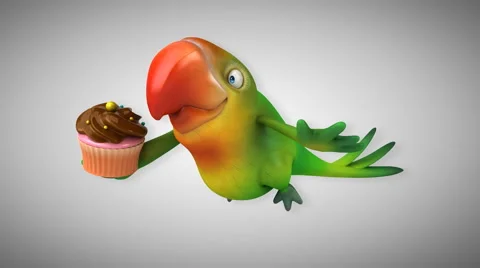 Computer animation - Fun parrot Stock-Footage 62363841