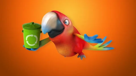 Computer animation - Fun parrot Stock Footage 62363914
