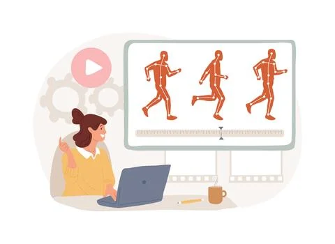 Computer animation isolated concept vector illustration. Stock Illustration