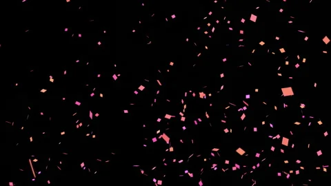 Computer Animation of Pink Confetti Falling on Black Background Stock Footage 335528158