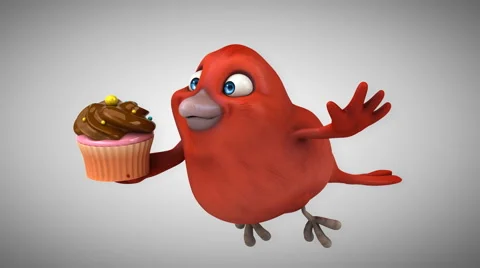 Computer animation - Red bird Stock-Footage 63033691