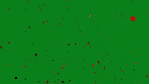 Computer Animation of Red Confetti Explosion on Green Screen Stock Footage 335567222