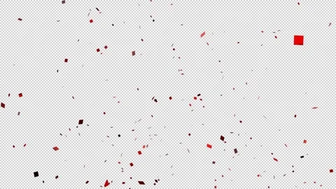 Computer Animation of Red Confetti Falling on Black Background Stock Footage 335458560