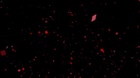 Computer Animation of Red Confetti Falling on Black Background Stock Footage 335527010