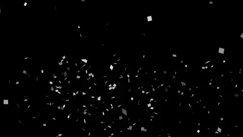 Computer Animation of Silver Confetti Falling on Black Background Stock Footage 335526792