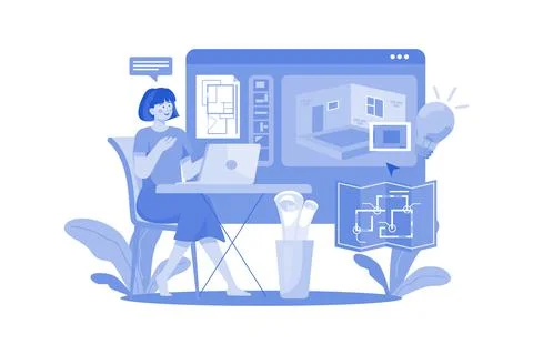 Computer Animator Illustration concept on a white background Illustrazione stock