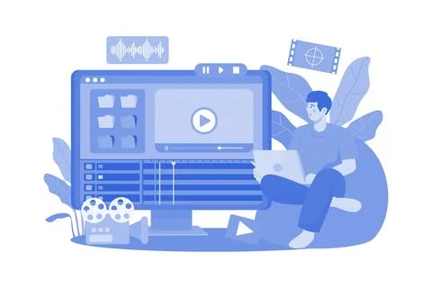 Computer Animator Illustration concept on a white background Stock Illustration