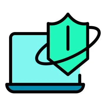 Computer antivirus icon vector flat Stock Illustration