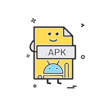 Computer apk file format type icon vector design Stock Illustration