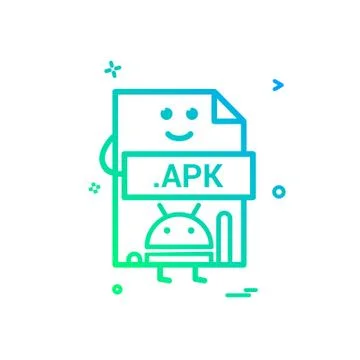 Computer apk file format type icon vector design Illustrazione stock