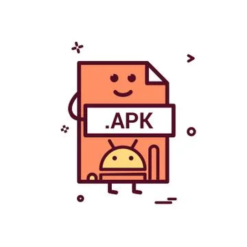Computer apk file format type icon vector design Illustrazione stock