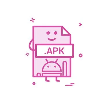 Computer apk file format type icon vector design Illustrazione stock
