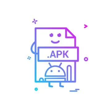 Computer apk file format type icon vector design Stock Illustration