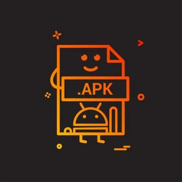 Computer apk file format type icon vector design Illustrazione stock