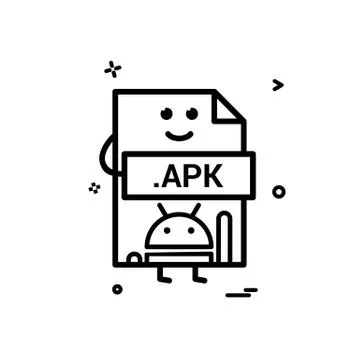Computer apk file format type icon vector design Illustrazione stock