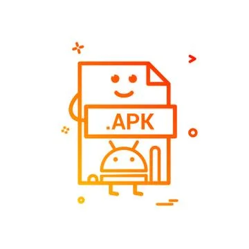 Computer apk file format type icon vector design Stock Illustration