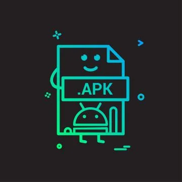 Computer apk file format type icon vector design Stock Illustration